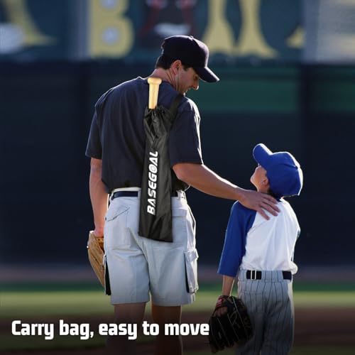 BaseGoal Batting Tee Baseball Tee,Softball Travel Portable Tee Tripod Stand Rubber Tee for Batting Training Practice with Carrying Bag - color: Blue, style: New Tee