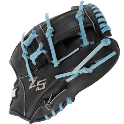 SSK Z5 Craftsman Youth Baseball Glove – 10.5” – 11” – 11.25” – 11.5” Right & Left Hand Throw - color: Black/Columbia - I Web, size: 11.5" - Left Hand Throw