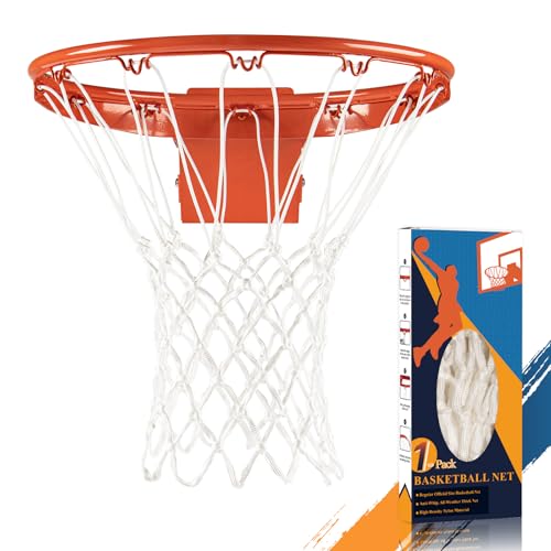 Professional Basketball Net Replacement, Heavy Duty Nylon 12 Loops, All Weather Anti-Whip Basketball Hoop Net Fits Standard Indoor Outdoor Rims, Gift Box Packaging (Net Only)