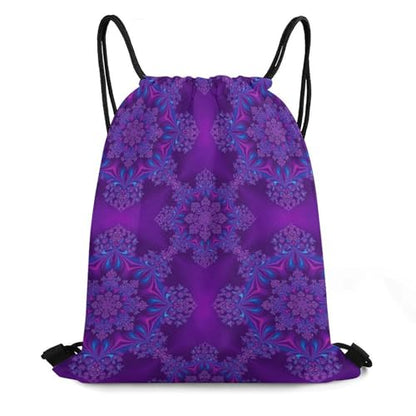 Beam Backpack Drawstring Sack Large Capacity for Soccer Basketball Sports Equipment Travel Men Women, New Purple Tie Dye Psychedelic Trippy Art Bags - color: Picture (514)