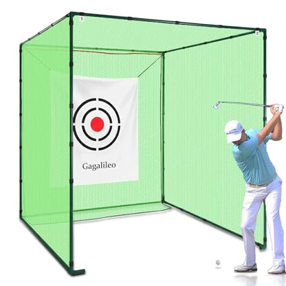 Gagalileo Golf Cage Net with Steel Frame and Target: 10X10X10FT Heavy Duty Practice Net for Backyard Driving & Indoor Driving Range Outdoor Training - style: 10X10X10FT Without Bottom