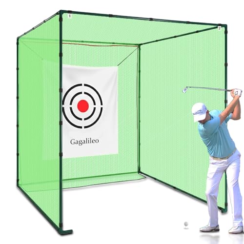 Gagalileo Golf Cage Net with Steel Frame and Target: 10X10X10FT Heavy Duty Practice Net for Backyard Driving & Indoor Driving Range Outdoor Training - style: 10X10X10FT Without Bottom