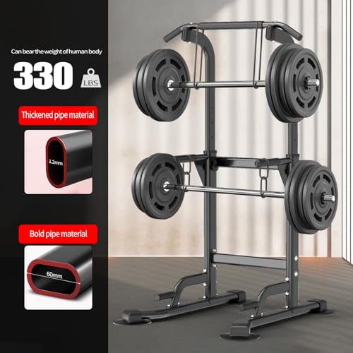 Z ZHICHI Pull Up Dip Station For Home Gym Strength Training Fitness Workout Station Chin-Ups Push-Ups Pull-Ups Dip-Ups 330LBS T055CDC - color: matt black