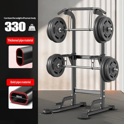 Z ZHICHI Pull Up Dip Station For Home Gym Strength Training Fitness Workout Station Chin-Ups Push-Ups Pull-Ups Dip-Ups 330LBS T055CDC - color: matt black