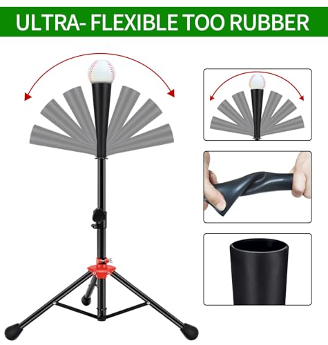 7x7ft/8x8ft Baseball Softball Net with Steel Frame for Batting, Hitting, Pitching, Portable Baseball Batting Net with Carry Bag, Great for All Levels - size: 7FT Black(Tee)