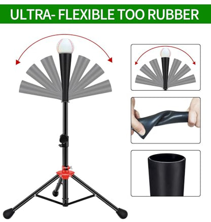 7x7ft/8x8ft Baseball Softball Net with Steel Frame for Batting, Hitting, Pitching, Portable Baseball Batting Net with Carry Bag, Great for All Levels - size: 7FT Black(Tee)