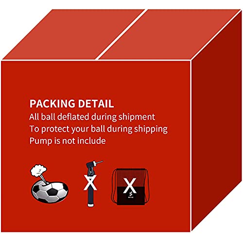 SHOKE Soccer Ball Size 5 Official Size Soccer Ball Thermal Bonded Training Slip Resistant - color: Blue(inflated not full )