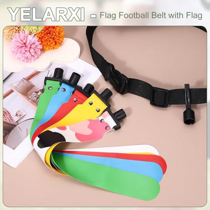 Flag Football, Adjustable Flag Football Belts with Belt and Flags Easy Tear Away
