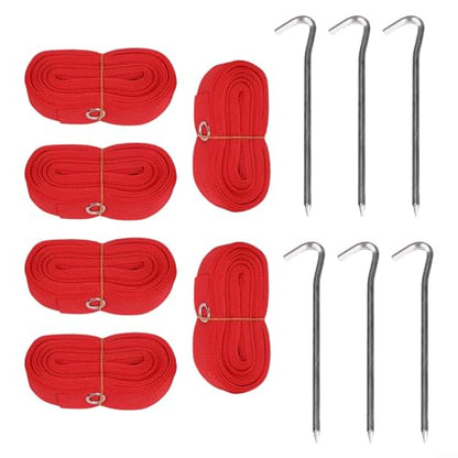 Beach Volleyball Boundary Lines 8x16m with Stakes, Court Marking Tapes for Outdoor Sand or Grass Games, Includes 6 Ropes Ground Nails for Clear Visibility