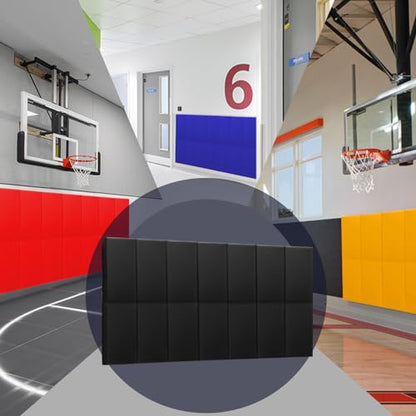60"/72" High Gym Wall Padding 2"/4" Thick Foam Basketball Court Wall Mount Protector for Garage Taekwondo Babyroom - Durable Waterproof Anti-Cushion