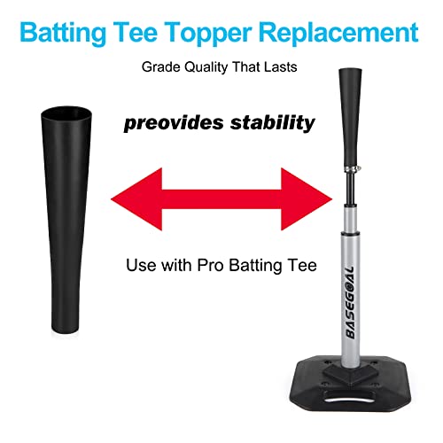 BaseGoal Baseball & Softball Batting Tee,Portable Hitting Tee,with Heavy Duty Base,Rolled Flexible Rubber Top,Adjustable Height for Kids or Adults - color: Black