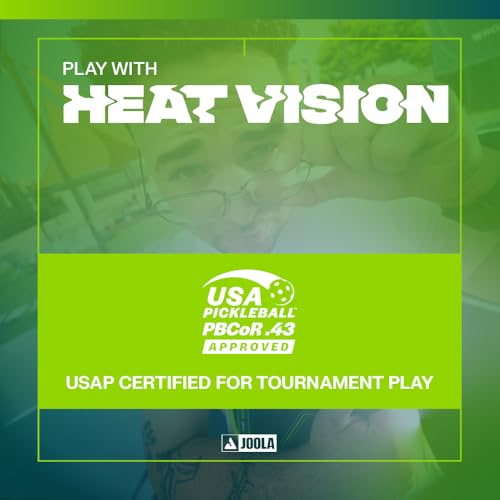 JOOLA SCORPEUS Heat Vision 16mm Pickleball Paddle - Standard Shape - Textured Carbon Fiber Surface for Spin - SK Film for Reduced Vibration - USAP Approved - NFC Chip Enabled