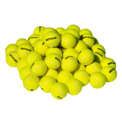 SKYMAX Pressureless Tennis Ball, 60 Balls Large Pack, for All Types Courts, Hardcourt, Clay, or Grass Courts. Large Pack is Perfect for Tennis Ball Machines.