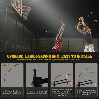 Basketball 2-in-1 Backstop Net+Light Mount System, Standalone Backstop Net, Standalone Light Mount Frame for Backyard Family Play, Fits Standard Hoops(Light NOT Included) - size: 8"×8", style: Standalone Light Frame