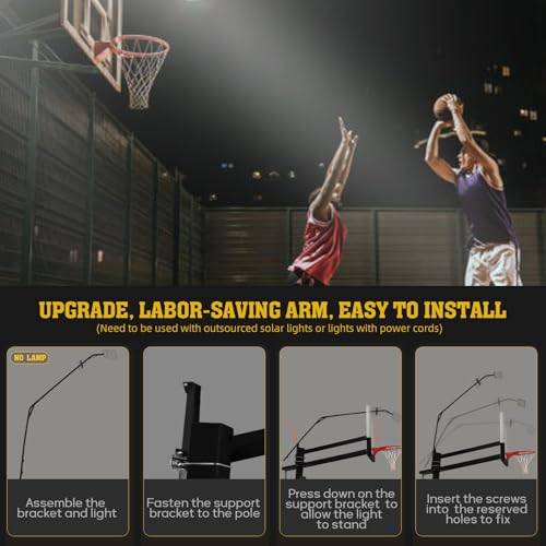 Basketball 2-in-1 Backstop Net+Light Mount System, Standalone Backstop Net, Standalone Light Mount Frame for Backyard Family Play, Fits Standard Hoops(Light NOT Included) - size: 6"×6", style: Standalone Light Frame