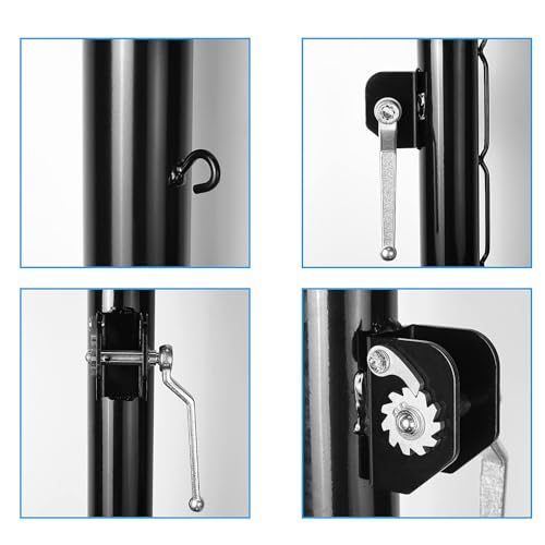 Aoneky Pickleball Post with Ground Sleeves - color: Black, style: Round