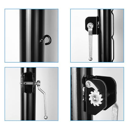 Aoneky Pickleball Post with Ground Sleeves - color: Black, style: Round