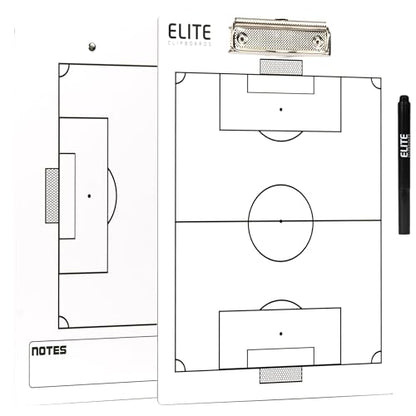Soccer White Dry Erase Coaches Clipboard | Double-Side Soccer Coaching Whiteboard with Marker