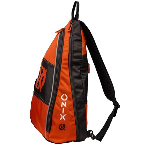 ONIX Pickleball Pro Team Sling Bag — Orange and Black with Adjustable Strap, Durable Construction, and Spacious Storage for All Your Pickleball Gear