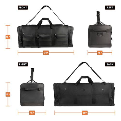 Fitdom 140L 38" Heavy Duty Extra Large Sports Equipment Duffle Bag with Upgrade Zipper, Durable & Water Resistant. Perfect for Travel Storage Football Hockey Baseball Basketball Team Coaches & More