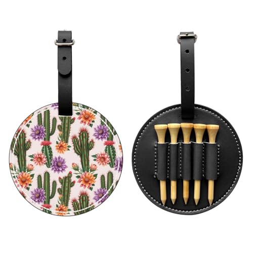 Leather Golf Tee Organizer with 5 Slots, Belt Clip for Bag Tag - color: Style (764)