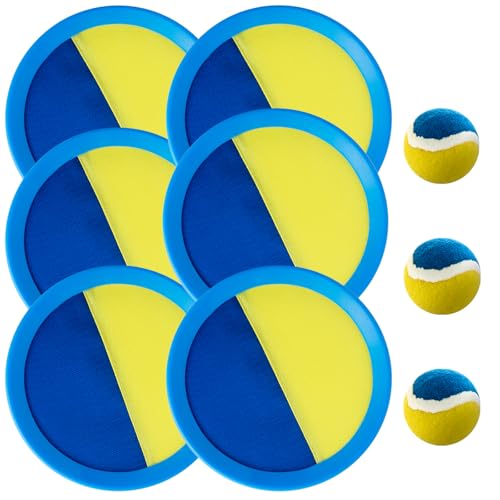 Weehoey Kids Toys - Outdoor Games for Kids, Toss and Catch Ball Set with 6 Paddles 3 Balls, Toys for 3 4 5 6 7 8+ Year Old Boys Girls Christmas Birthday Gifts (Light Blue) - color: Light Blue