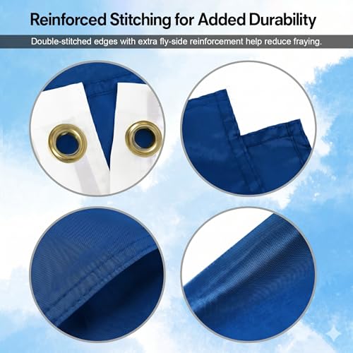 DMSE Solid Royal Blue Flag, 2x3 Flag, UV Resistant, Fade Resistant Material with Metal Grommets (2ft x 3ft), (Polyester), (Royal Blue) - color: Royal Blue, size: Polyester (2 x 3 ft)