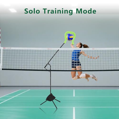 Volleyball Spike Hitting Trainer with Adjustable Modes & Height, Lightweight Volleyball Training Equipment for Serving, Spiking and Jump Training, Ideal for Beginners and Pros
