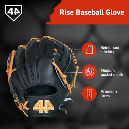 44 PRO BB Stock Rise Baseball Glove for Youth & Little Leagues, Age 8-12, Infield & Outfield, 11.5", H-Web, Easy Break-in, Narrow Fit & Lightweight Design