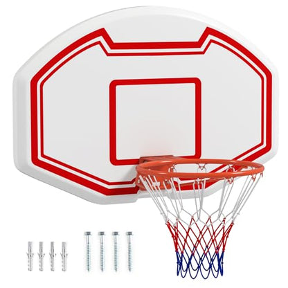 GYMAX Wall Mounted Basketball Hoop, 36" x 24" Shatterproof Backboard and 18 Inch Rim, Mini Basketball Hoop Indoor Outdoor for Home Door Youth Adults
