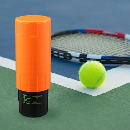 Soulchen Tennis Ball Pressurizer - Tennis Ball Storage Canister Holds 3 Balls Under 14 Psi Pressure, Reusable Stuff for Bounce Retention, Lightweight & Durable - color: Orange