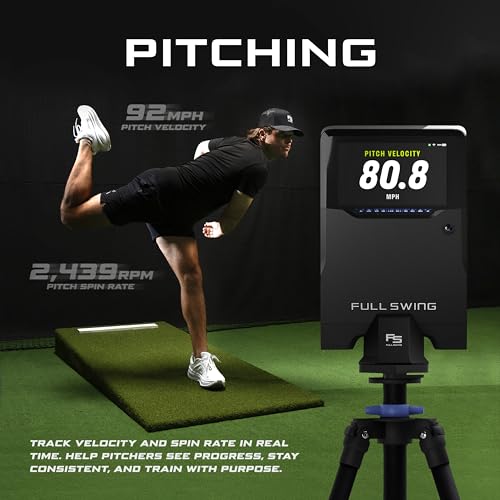 Full Swing Kit Baseball Advanced Radar Launch, Hitting, & Pitch Analyzer | Revolutionary Technology Captures 12 Data Points | Premium Package Includes 4K Camera, OLED Display, Tripod, & Accessories