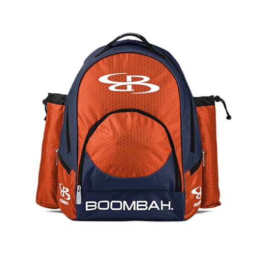 Boombah Tyro Baseball/Softball Bat Backpack - 20" x 15" x 10" - Holds 2 Bats up to Barrel Size of 2-5/8" - color: Navy/Orange_C23