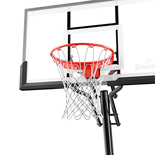 Spalding Ultimate Hybrid Portable Basketball Hoop | Adjustable Height from 7.5' to 10' in Infinite Increments | Arena Slam Breakaway Rim - color: 54" - Acrylic Backboard - Black