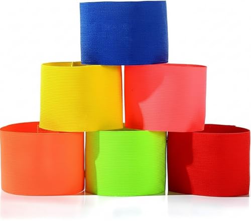 Captain's Armband Soccer Football Rugby Captain Armbands for Youth and Adult,Anti-Drop Design - Pack of 6 - color: MultiColor /No C
