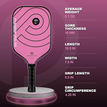 Pickleball Paddles 2026,Carbon Fiber Pickleball Paddle,16mm T700 High Grit & Spin, Professional Pickle Ball Paddles Set Designed for Ultimate Spin & Consistency