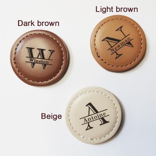 Personalized Golf Ball Markers, (Set of 2) Custom Magnetic Leather Golf Markers, Gift for Men Dad Husband - color: MZ