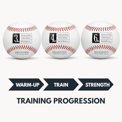 Thorza Weighted Baseballs for Throwing - Training Balls to Help Increase Pitch Velocity - size: Set of 3