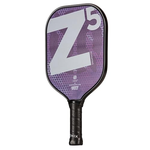 Onix Graphite MOD Z5 Carbon Fiber Pickleball Paddle with Wide-Body Shape. Honeycomb Core, Graphite Face & Cushion Comfort Pickleball Paddle Grip