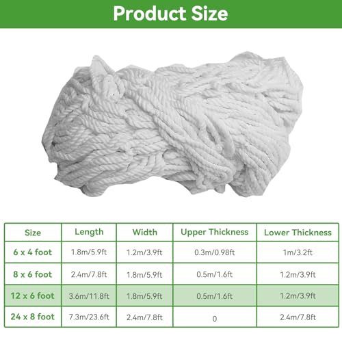 Soccer Net, Replacement Football Net Sports Soccer Goal Post Net Replacement for Sports Match Training - size: 12X6FT