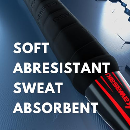Kawasaki Badminton Set Professional Graphite Badminton Racket Lightweight & high Performance for Sports, Training and Entertainment Including 3 Badminton shuttlecocks & 2 overgrips & Carrying Bag
