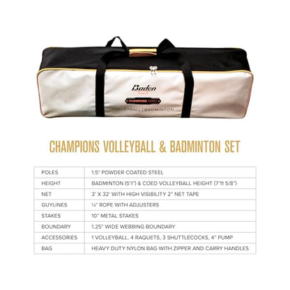 BadenBaden Champions Volleyball Badminton Combo Set