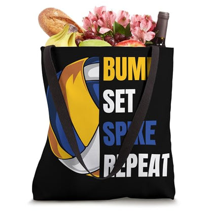 Girls Vollyball Motiv Bump Set Spike Repeat Volleyball Tote Bag
