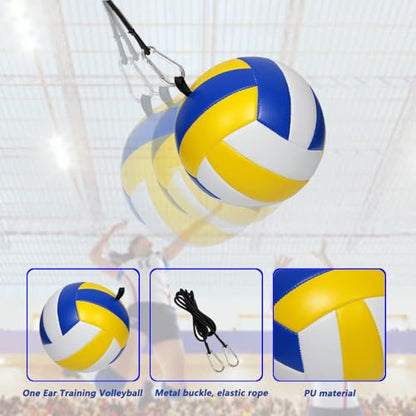 Volleyball Training Equipment Aid,Volleyball Spike Trainer,Suitable for Serving,Spike and Jump Training,Equipped with Elastic Ropes for Hanging and Practice Volley Ball.-One Ear