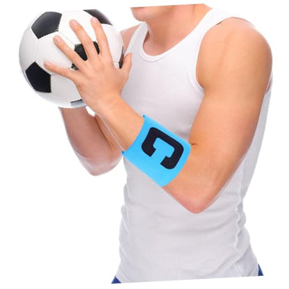 Toddmomy Team Leaders Arm Sign Soccer Captain Armband Football Bands Elastic Soccer Captain Arm Bands Adjustable Rugby Basketball Player for Adult Youth Blue
