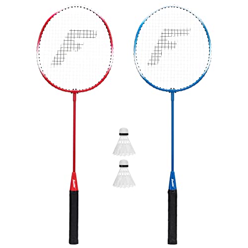 Franklin Sports Badminton Racket + Birdie Set - Replacement Badminton Equipment for Kids + Adults - 2 Player - 4 Player Badminton Racket Sets - color: Red and Blue, style: 2 Player