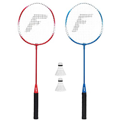 Franklin Sports Badminton Racket + Birdie Set - Replacement Badminton Equipment for Kids + Adults - 2 Player - 4 Player Badminton Racket Sets - color: Red and Blue, style: 2 Player