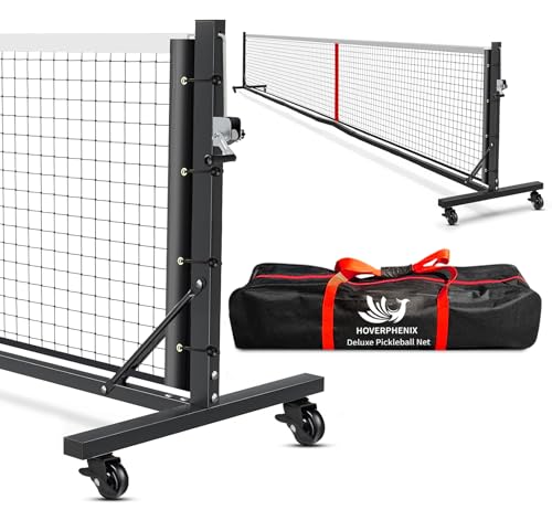 Portable Pickleball Net - 22FT Regualtion Size Pickle Ball Net，Weather Resistant Steady Steel Frame and Carry Bag for Indoor, Outdoor, Driveway, Backyard - color: BLACK & RED, style: 22FT HEAVY DUTY PICKLEBALL NET