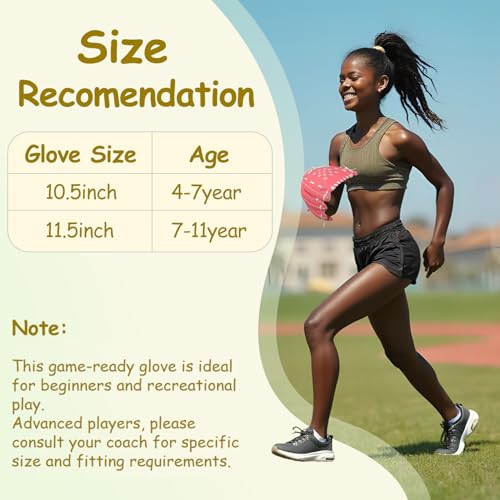 Urby Left Handed Baseball Glove, Left Handed T Ball Glove for Lefty, Left Hand Throw Only. T-Ball & Youth Baseball Gloves. - color: Pink, size: 11.5in Age 7-11
