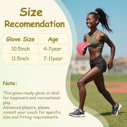 Urby Left Handed Baseball Glove, Left Handed T Ball Glove for Lefty, Left Hand Throw Only. T-Ball & Youth Baseball Gloves. - color: Pink, size: 11.5in Age 7-11